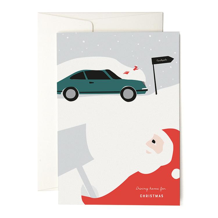 Santas Car greeting card