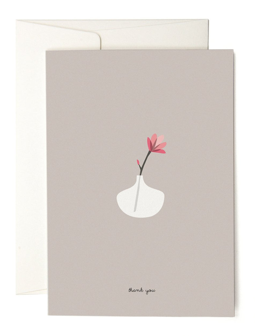 Round white vase greeting card
