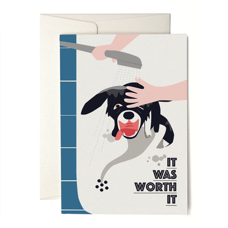 Shower Dog Grusskarte