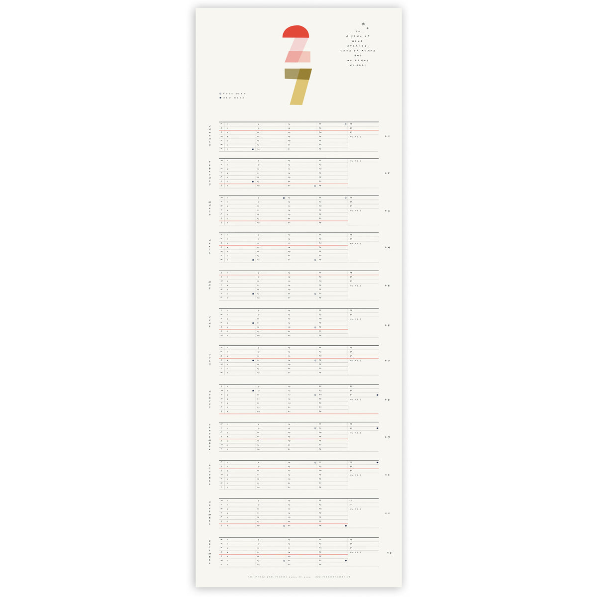 Jahresplaner 2027 (slim / 25 x 85cm)