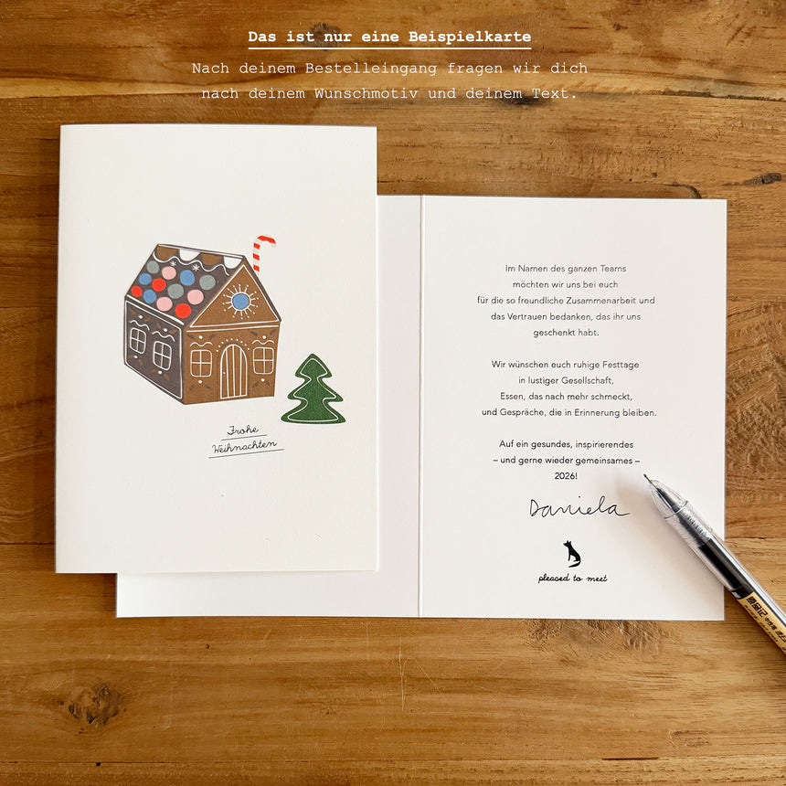 Weihnachtskarte mit eigenem Text