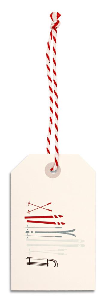 Ski gift tags