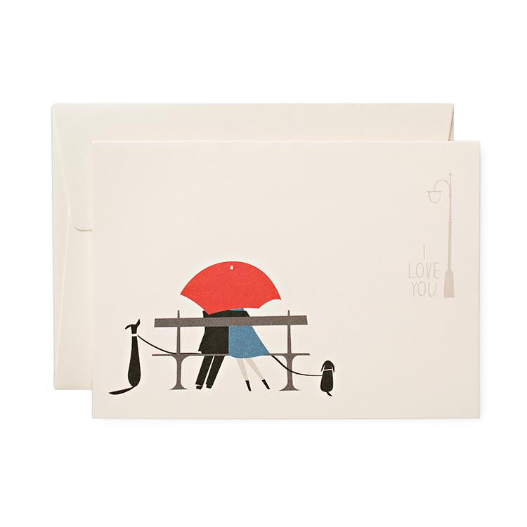 Red Umbrella Grusskarte