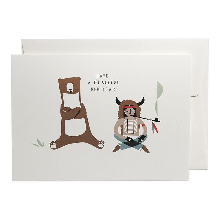 Peaceful New Year greeting card