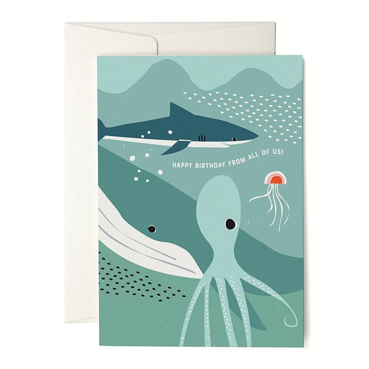 Underwater Giants greeting card