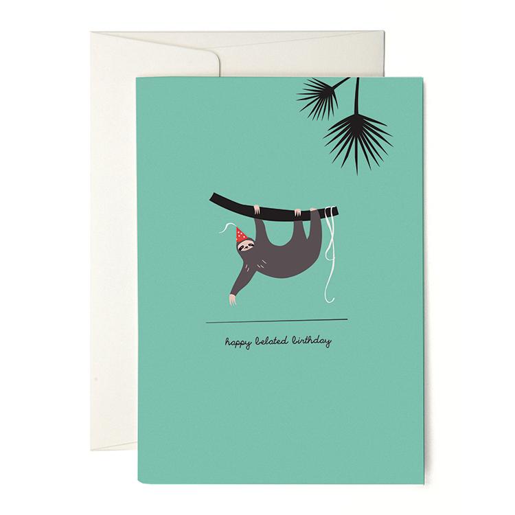 Sloth greeting card