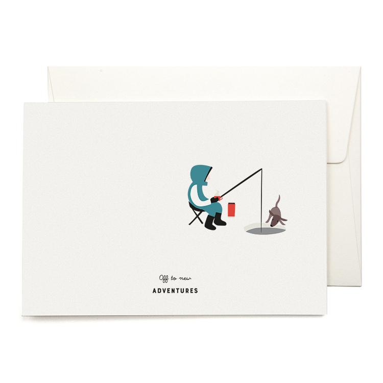 Ice fishing greeting card