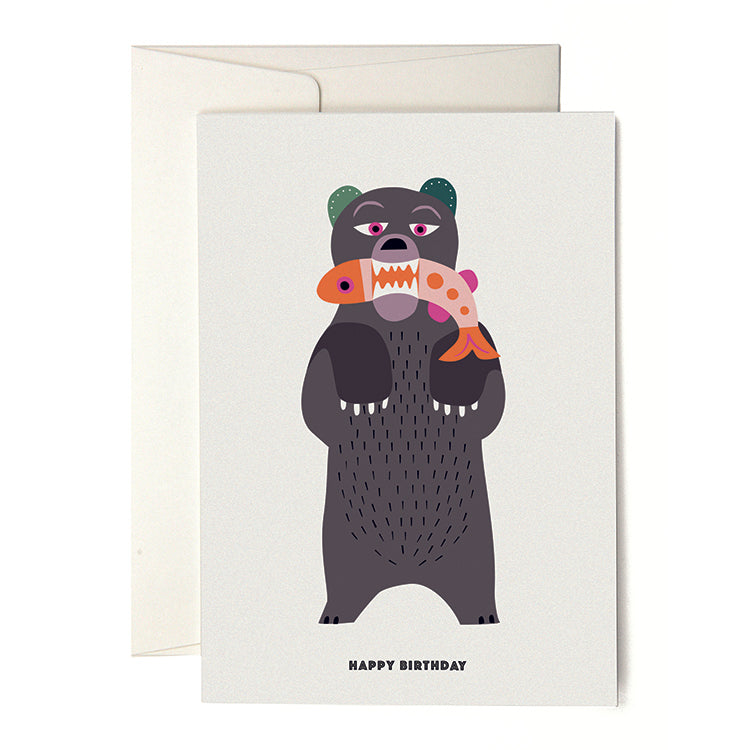 VIVA Bear + Fish Greeting card