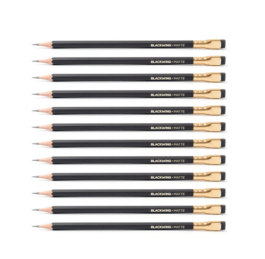 Blackwing 6B, 12 pencils with eraser, black (matte)