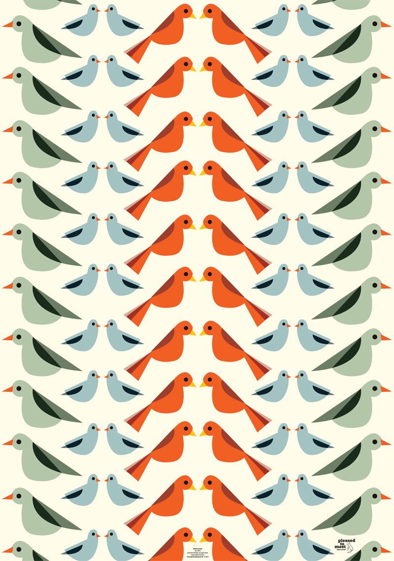 Birds Facing wrapping paper