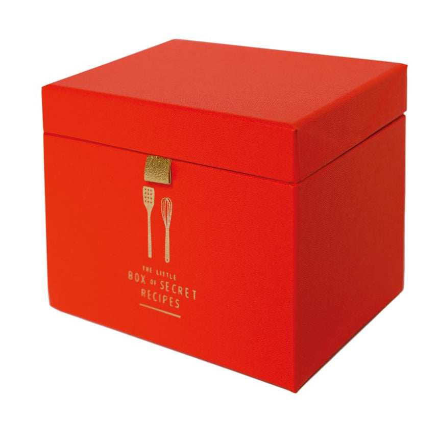 Recipe box, bright red