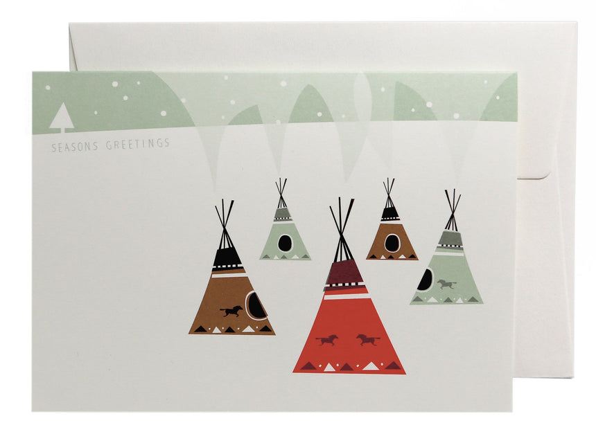Five Tepees greeting card