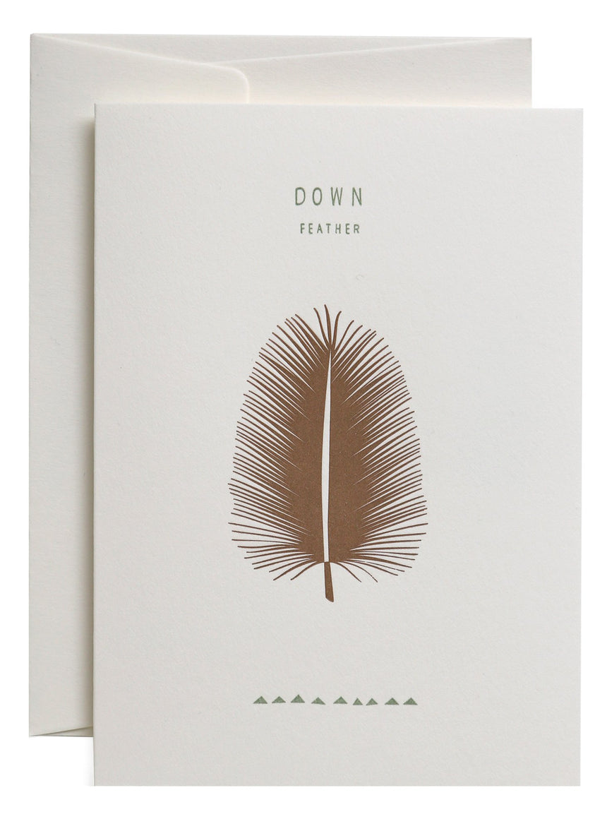Down feather greeting card