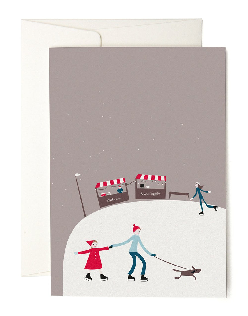 Ice skating greeting card