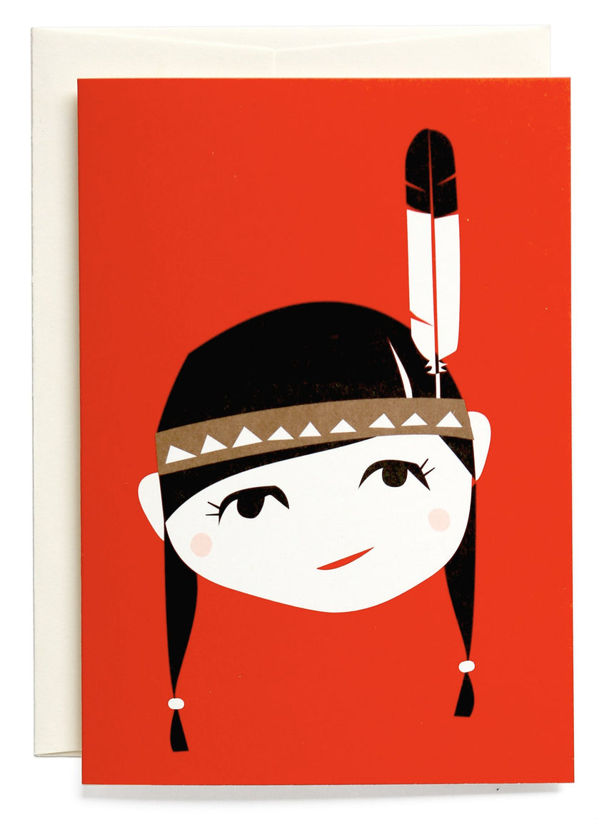 Native Girl (Little Feather) greeting card