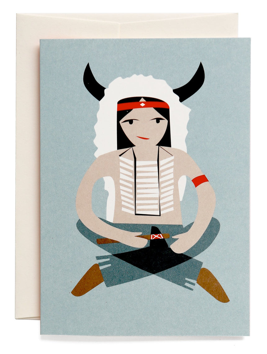 Native Boy (Little Bull) greeting card