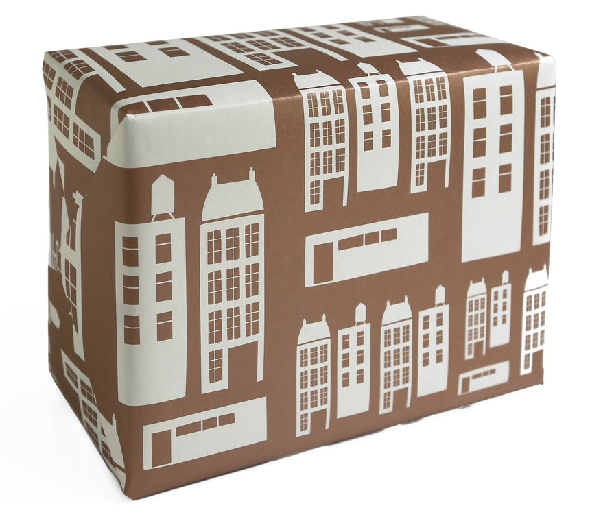 Townhouses wrapping paper, copper