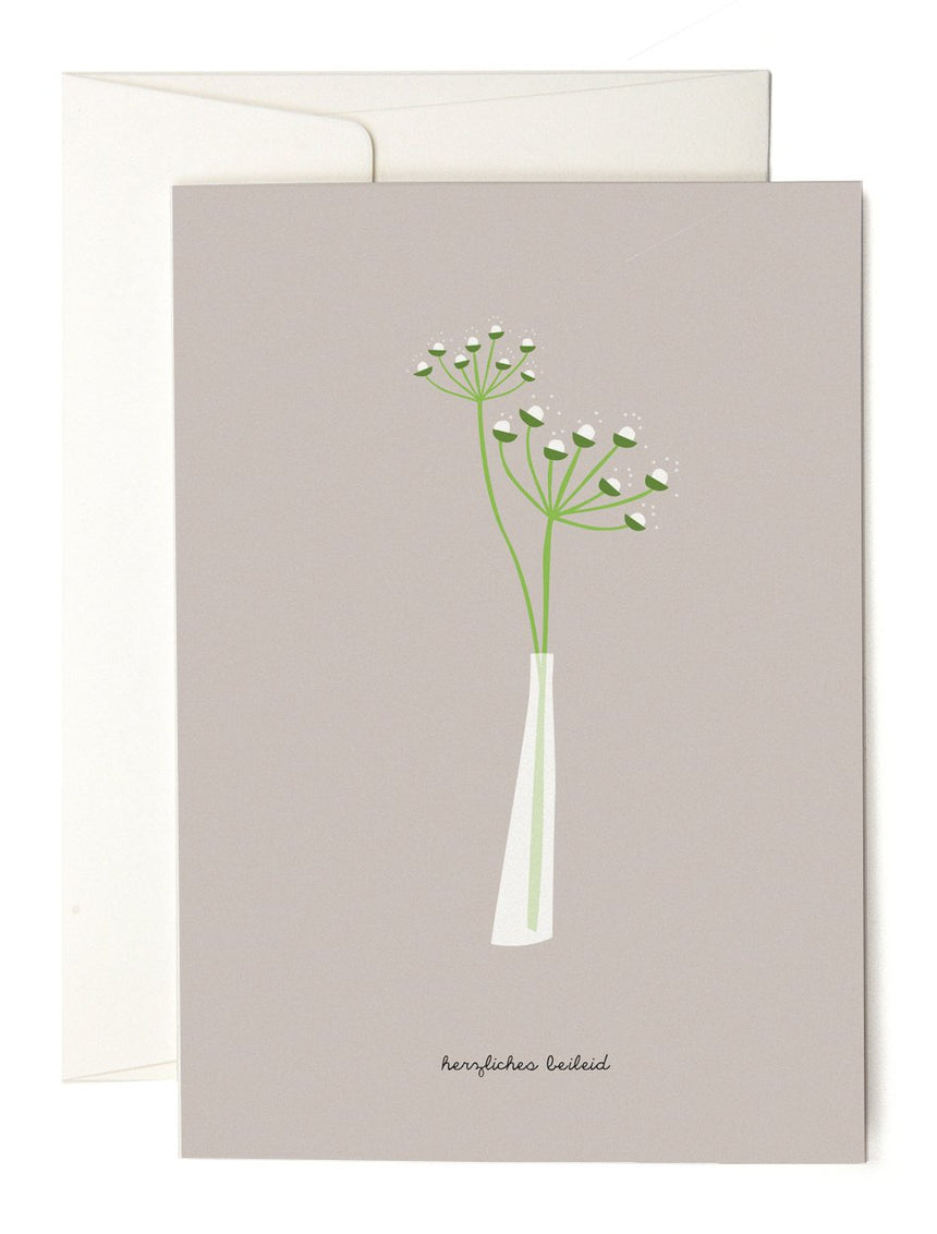 Slim White Vase Greeting Card